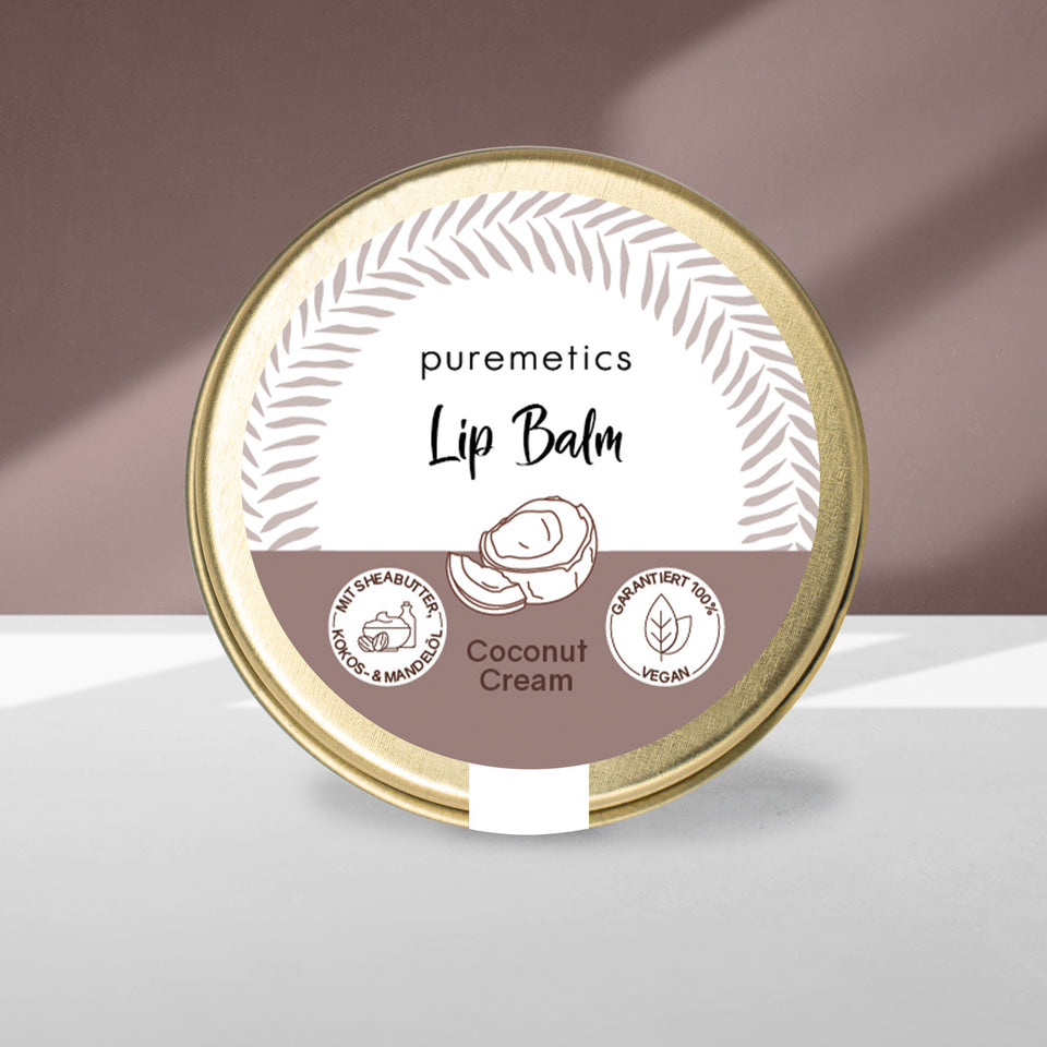 Puremetics | Lippenbalsam „Coconut Cream“ – pflegender Lippenbalsam mit Sheabutter & Kokosöl (vegan)