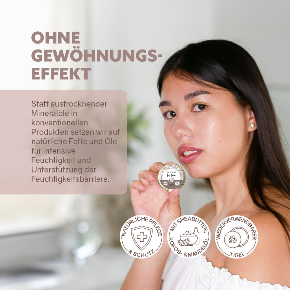 Puremetics | Lippenbalsam „Coconut Cream“ – pflegender Lippenbalsam mit Sheabutter & Kokosöl (vegan)