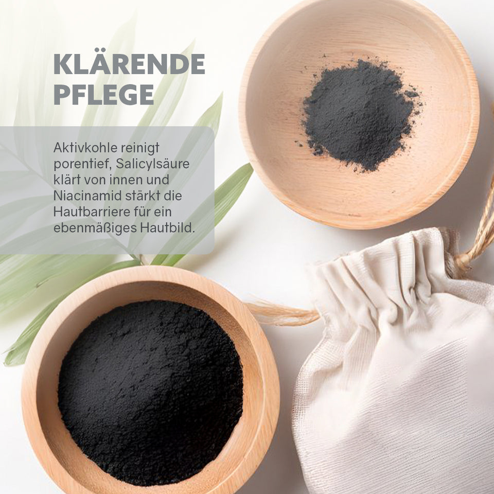 Puremetics | 3-in-1 Dusch-Fluff „Anti-Unreinheiten“ – Aktivkohle, Niacinamid & Salicylsäure (250 g)