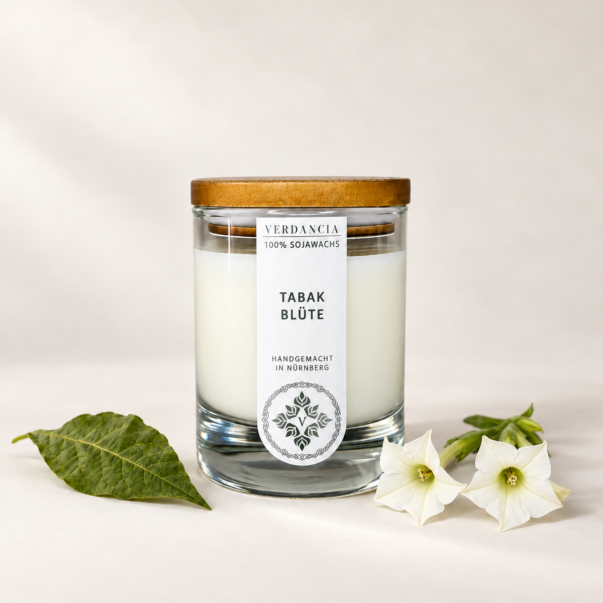 Tabakblüte | Duftkerze Sojawachs – Geruchsneutralisierend – warm & elegant