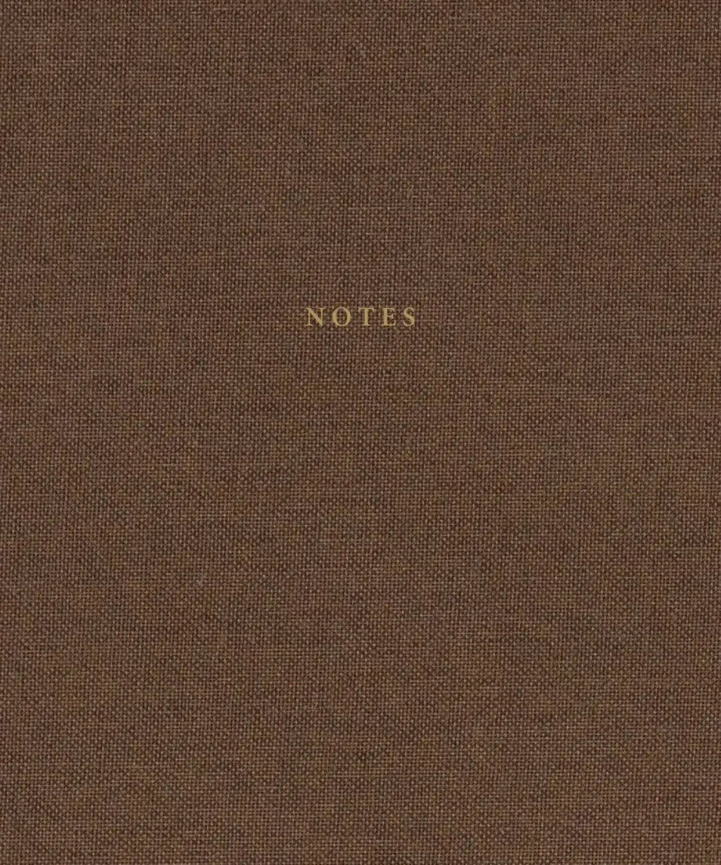 Notizbuch -  aus braunem Leinen und Gold
