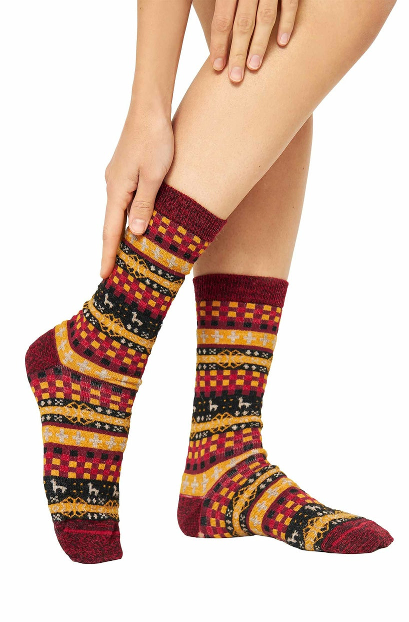 Apu Kuntur – Premium-Alpakasocken Candela – Wärme & Stil im Anden-Look
