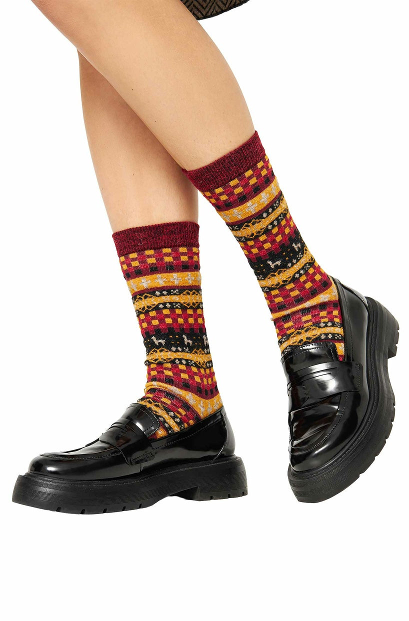 Apu Kuntur – Premium-Alpakasocken Candela – Wärme & Stil im Anden-Look