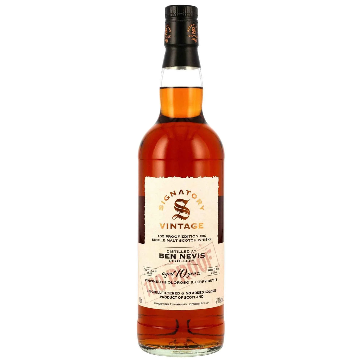 Ben Nevis 10 2015/2026 - Signatory Vintage - 100 PROOF #80