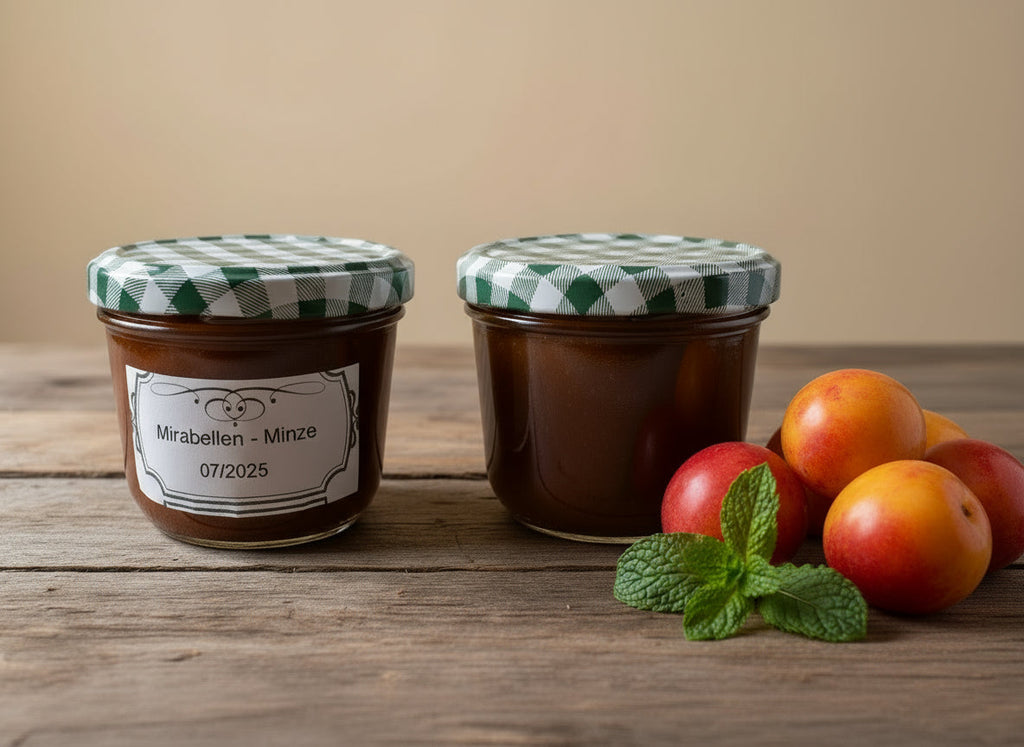 💛 Mirabellen-Minze-Marmelade: Sommerfrische mit überraschender Eleganz 200 g