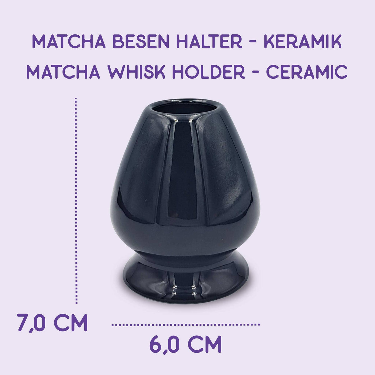Matcha Besen Halter Kusenaoshi Schwarz aus Keramik