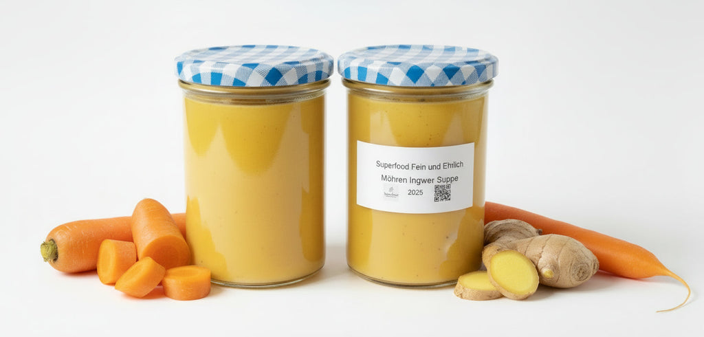 🥕 Vegane Karotten-Ingwer-Suppe im Glas | Gesunder Vitamin-Kick regional | Superfood – fein & ehrlich 400 g