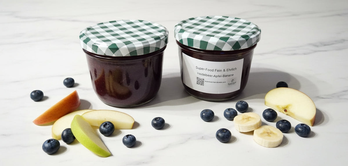 💜 Heidelbeer-Apfel-Banane Fruchtaufstrich: Samtig, fruchtig, unwiderstehlich 200 g