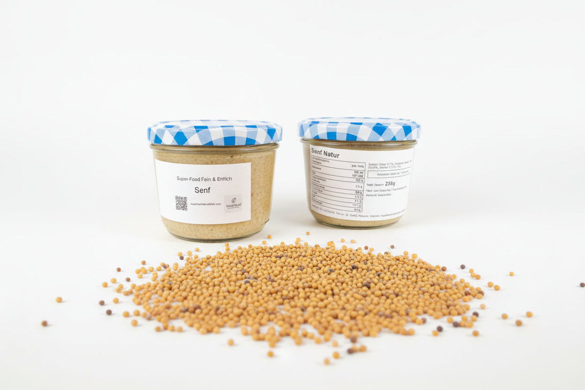 🍯 Mittelscharfer Natur-Senf handgemacht | Reine Senfsaat regional | Superfood – fein & ehrlich 200 g