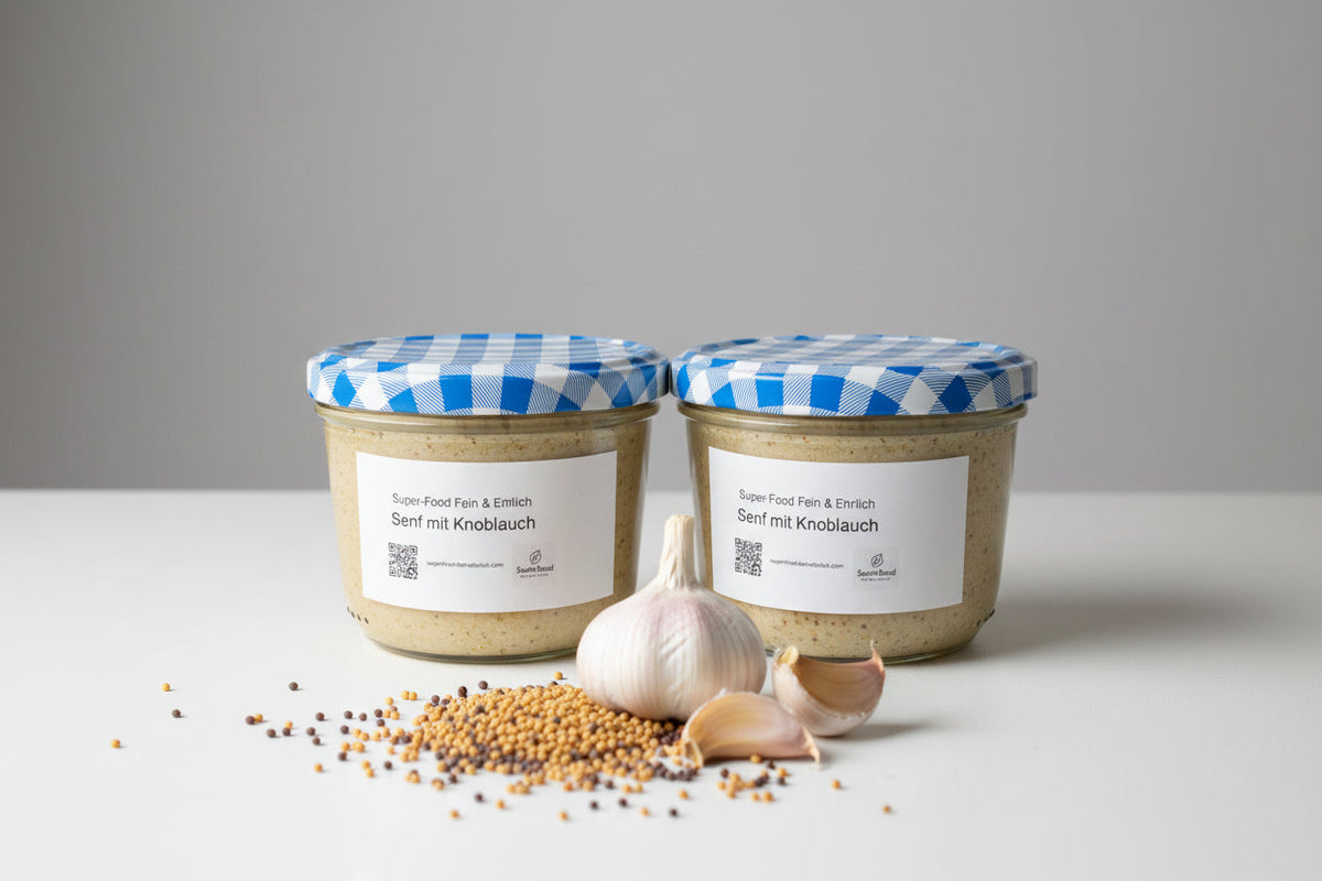 🧄🍯 Honig-Knoblauch-Senf handgemacht | Würzige Senf-Spezialität regional | Superfood – fein & ehrlich 200 g