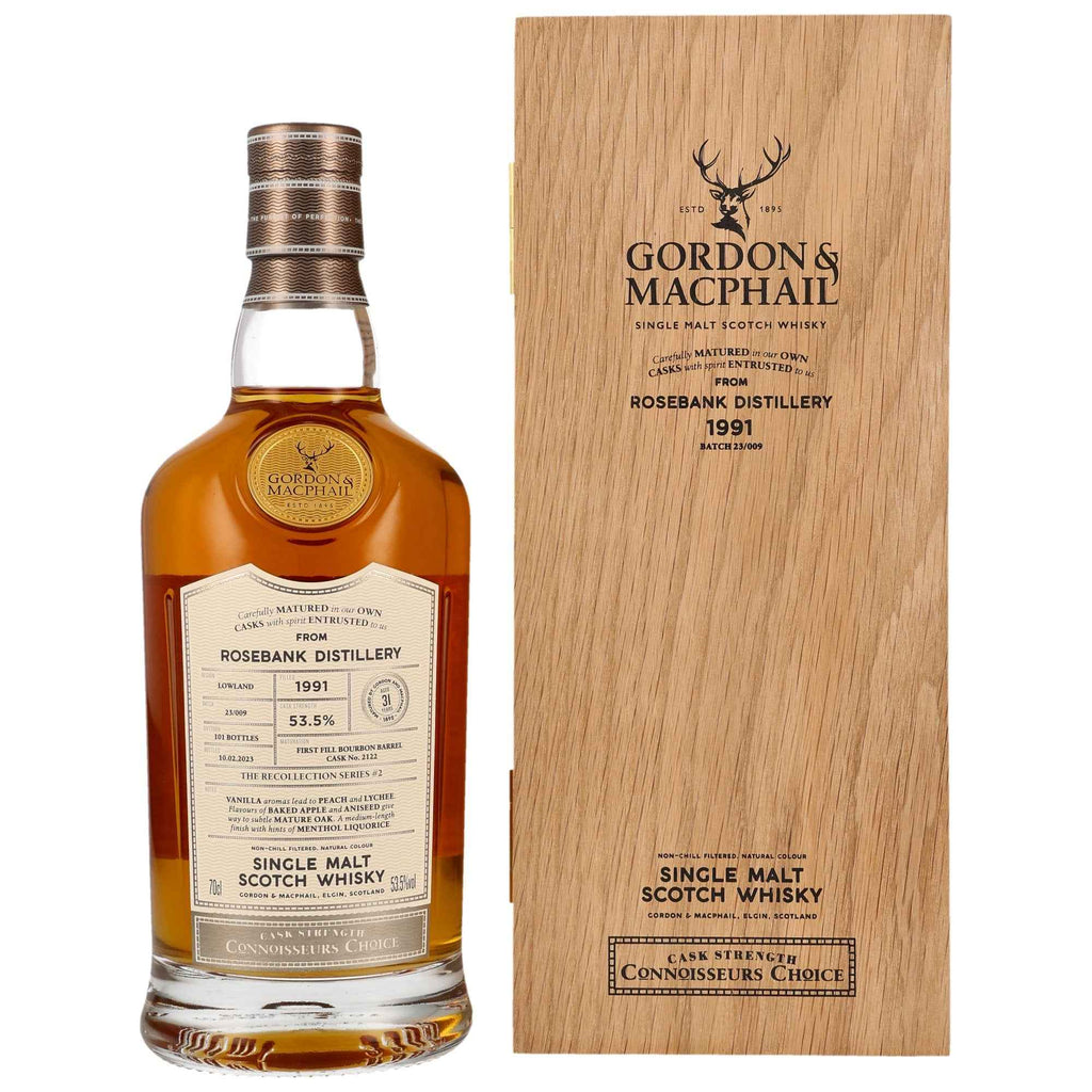 Rosebank 31 1991/2023 - Gordon & MacPhail Connoisseurs Choice - First Fill Bourbon Barrel #2122