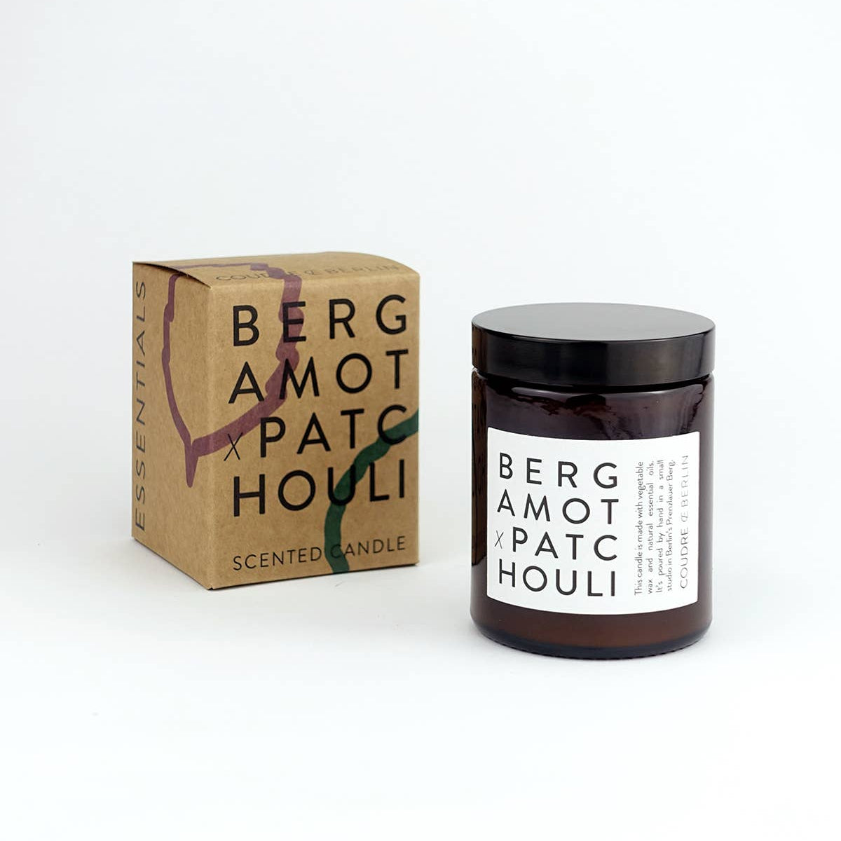 Coudre Berlin – Handgemachte Sojawachs-Kerze „Bergamotte x Patschuli“ – natürlich, vegan & aromatisch