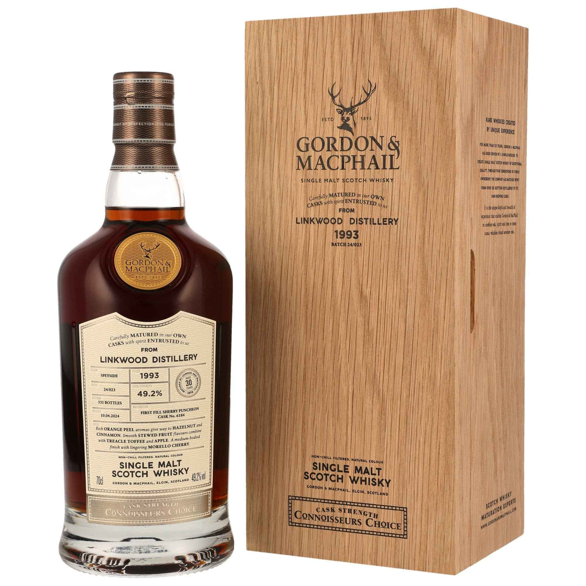 Linkwood 30 1993/2024  - Gordon & MacPhail Connoisseurs Choice - First Fill Sherry Puncheon #6184