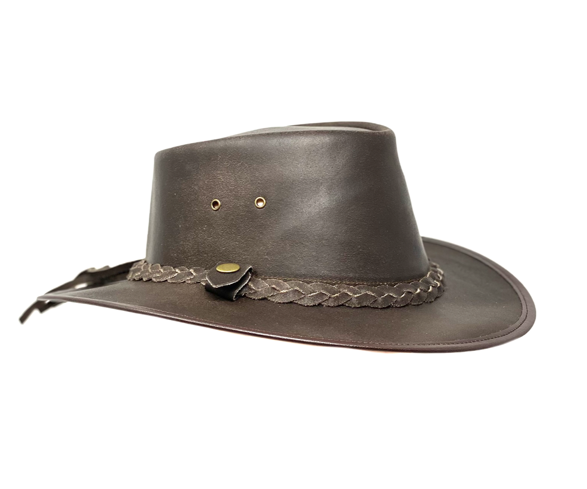 Lederhut Western Cowboy Unisex – Outdoor Hut für Reiten, Wandern & Abenteuer