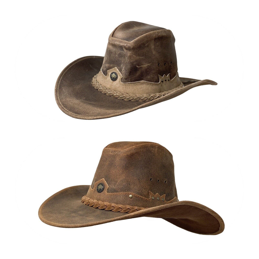 Lederhut Western Cowboy Unisex – Outdoor Hut für Reiten, Wandern & Abenteuer