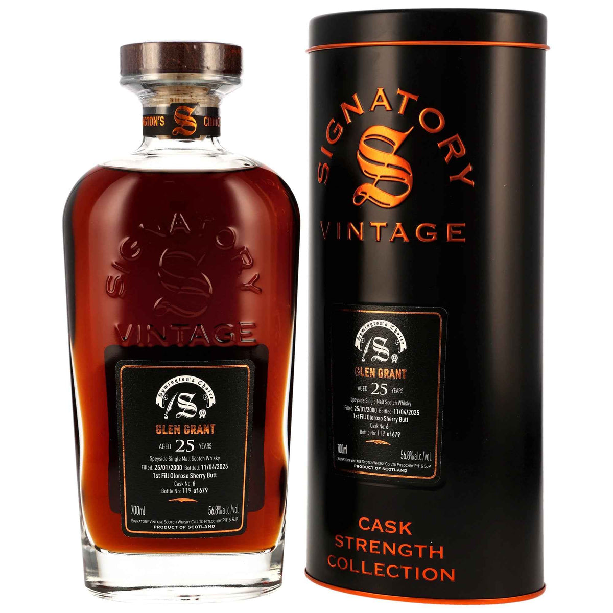 Glen Grant 25 2000/2025 - Signatory Vintage Symingtons Choice - 1st Fill Oloroso Shery Butt