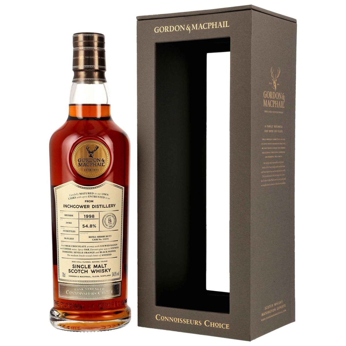 Inchgower 26 1998/2025 - Gordon & MacPhail - Refill Sherry Butt #11274