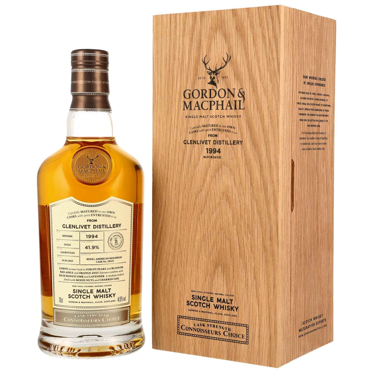 Glenlivet 31 1994/2025 - Gordon & MacPhail Connoisseurs Choice - Refill American Hogshead #58445