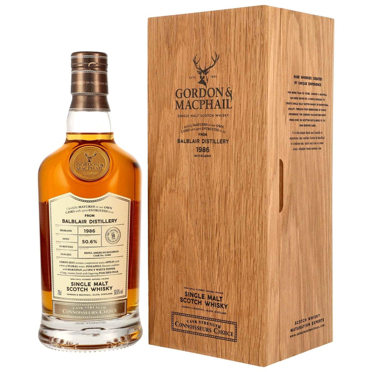 Balblair 38 1986/2025 - Gordon & MacPhail Connoisseurs Choice - Refill American Hogshead #12484