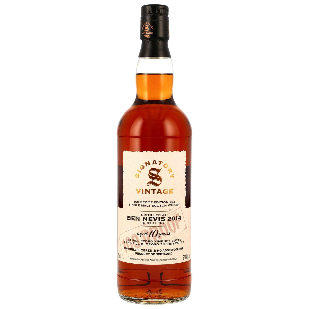 Ben Nevis 10 2014/2025 - Signatory Vintage - 100 PROOF #63