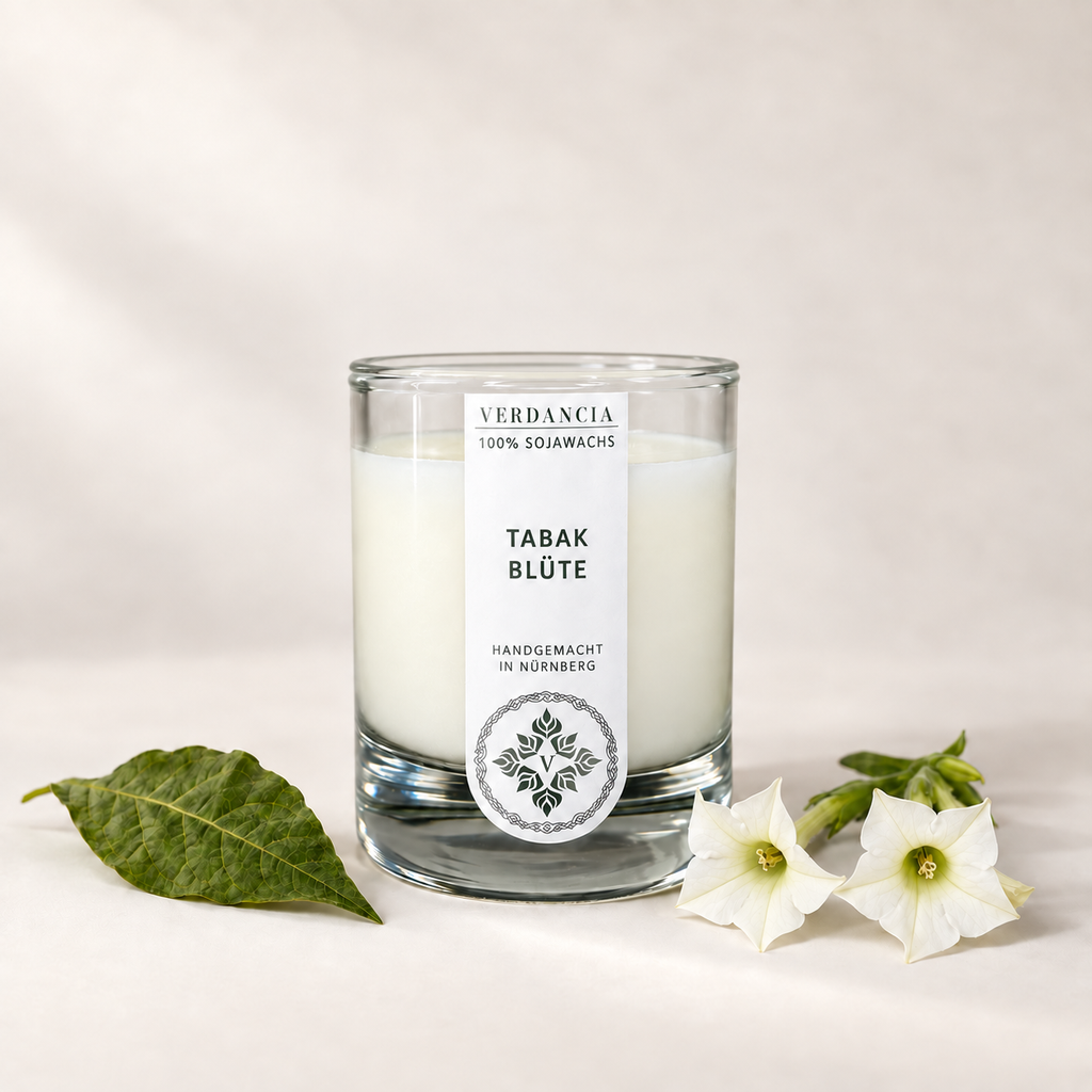 Tabakblüte | Duftkerze Sojawachs – Geruchsneutralisierend – warm & elegant