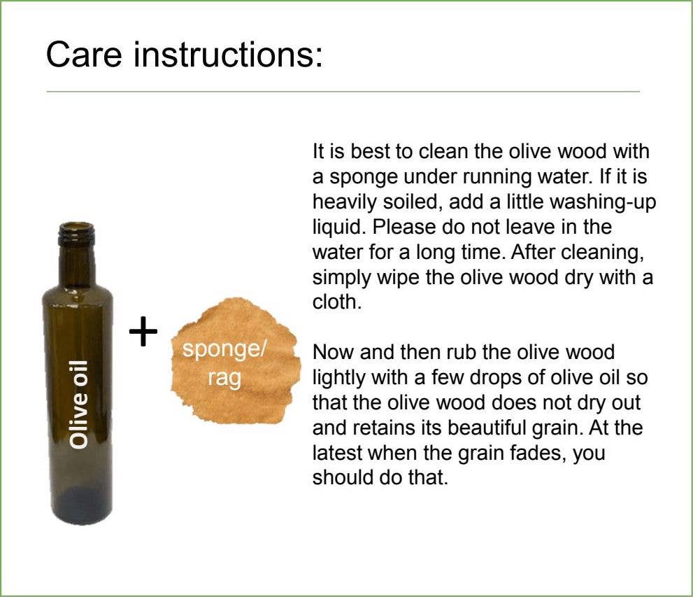 Salatbesteck aus Olivenholz, mit Bastband gebunden, 30 cm