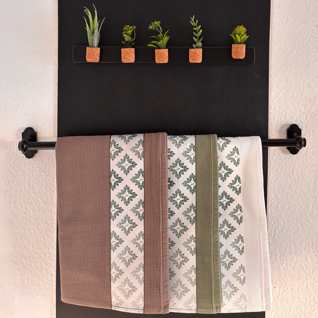 3 Farben Set - Waffel-Küchentücher - 100% Baumwolle - 50x70cm