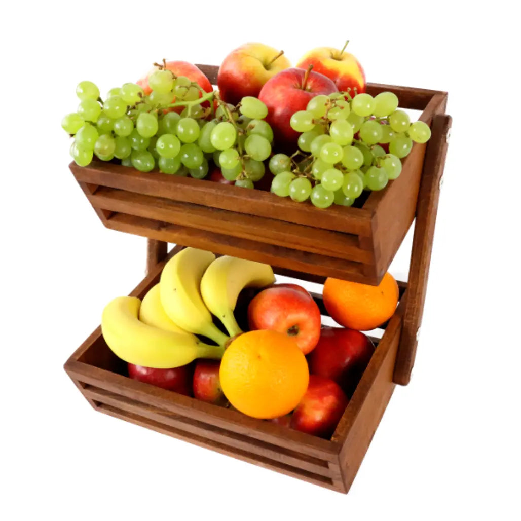 Obstkorb aus Buchenholz 31x32x29 cm als Früchtekorb oder Verkaufsständer