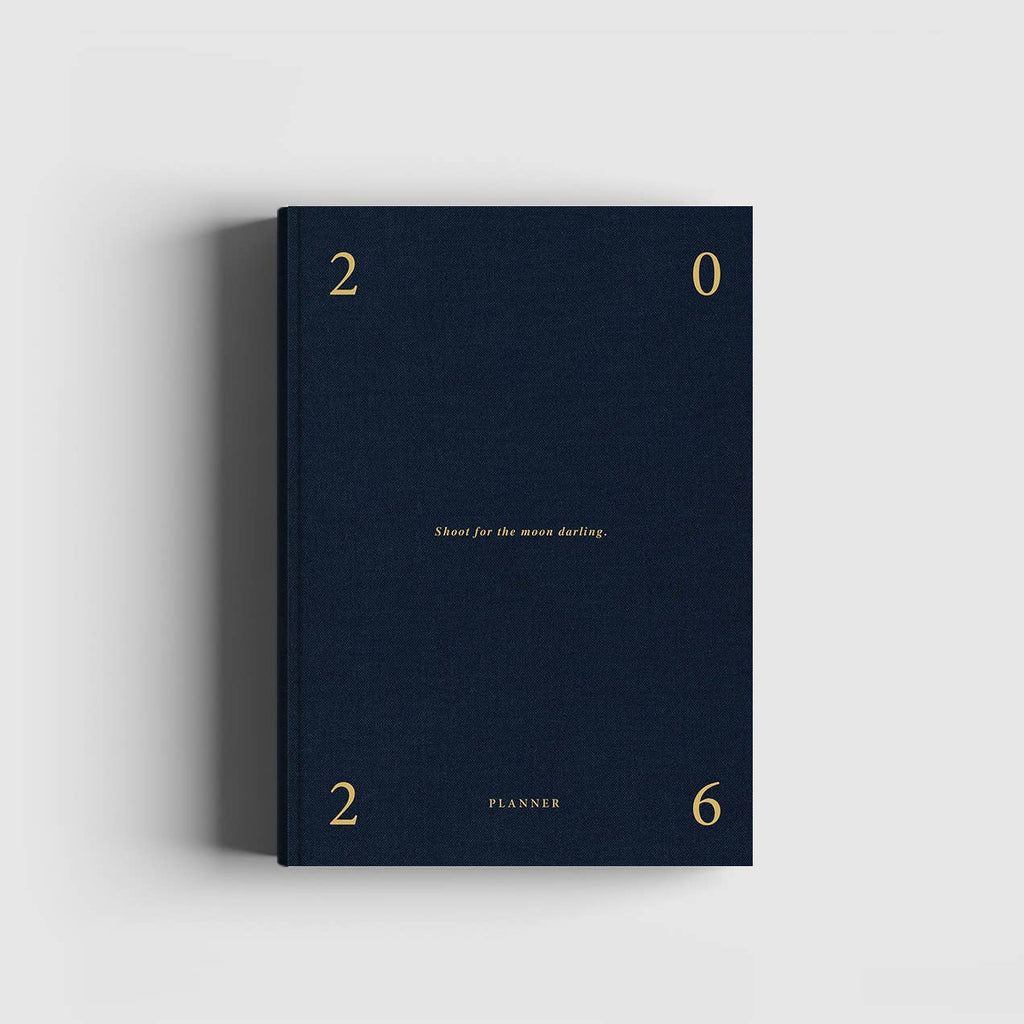 Cozy Publishing - Gemütlicher Planer 2026 | Nachthimmel – „Ziele nach dem Mond, Liebling“ | Kalender