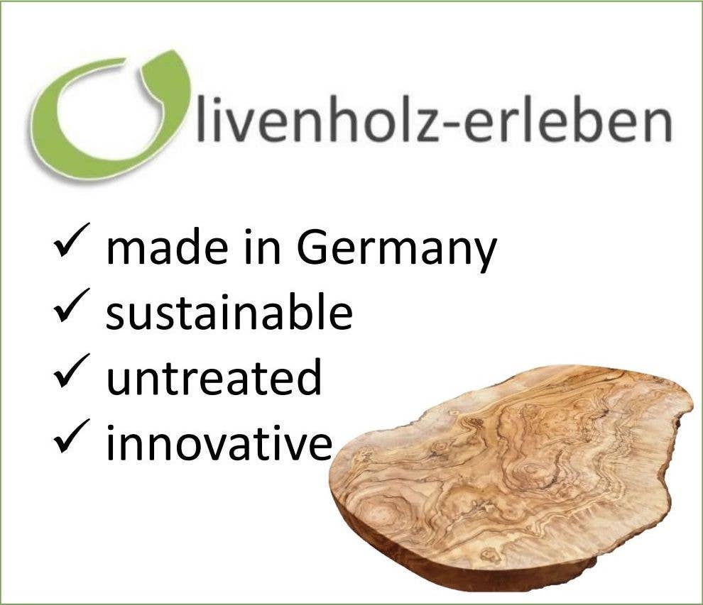 Salatbesteck aus Olivenholz, mit Bastband gebunden, 30 cm