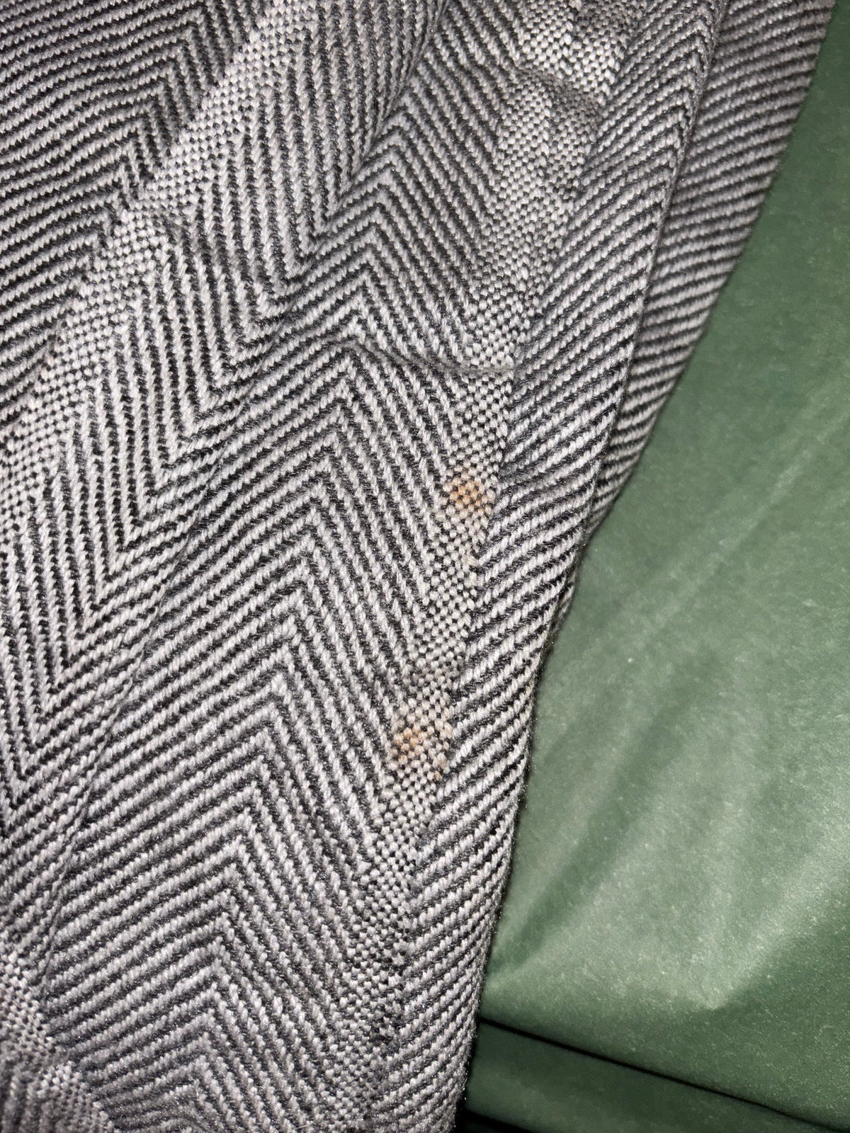 B-WARE - Kaschmirdecke mit Fischgratmuster - grau - 135 x 270cm