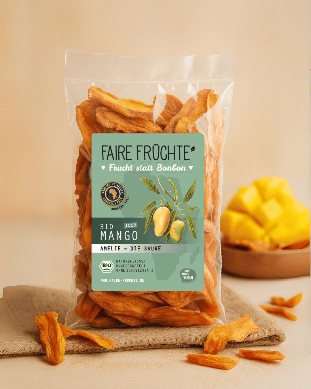 100g Bio Mangostreifen Amelie 'die Saure'