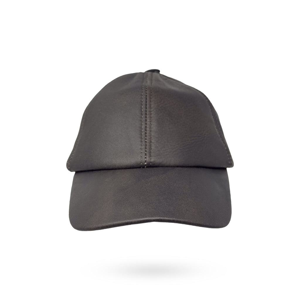 Baseball Cap Leder Outdoor Biker Kappe Lederkappe Unisex Dunkelbraun