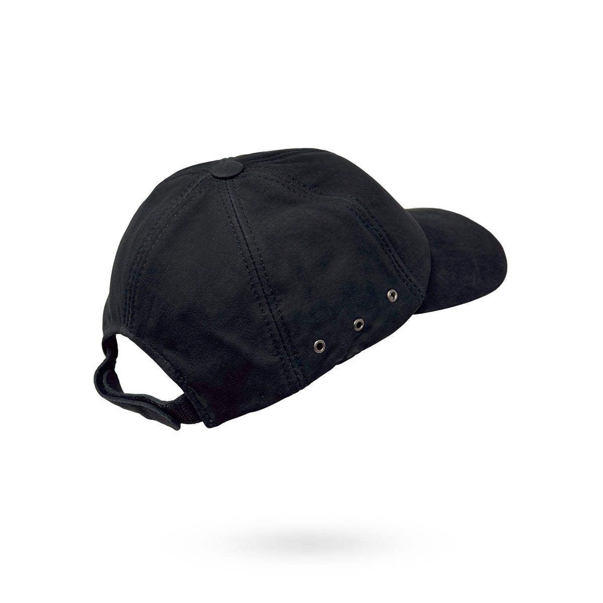Baseball Cap Leder Outdoor Biker Kappe Lederkappe Unisex Schwarz Nubukleder