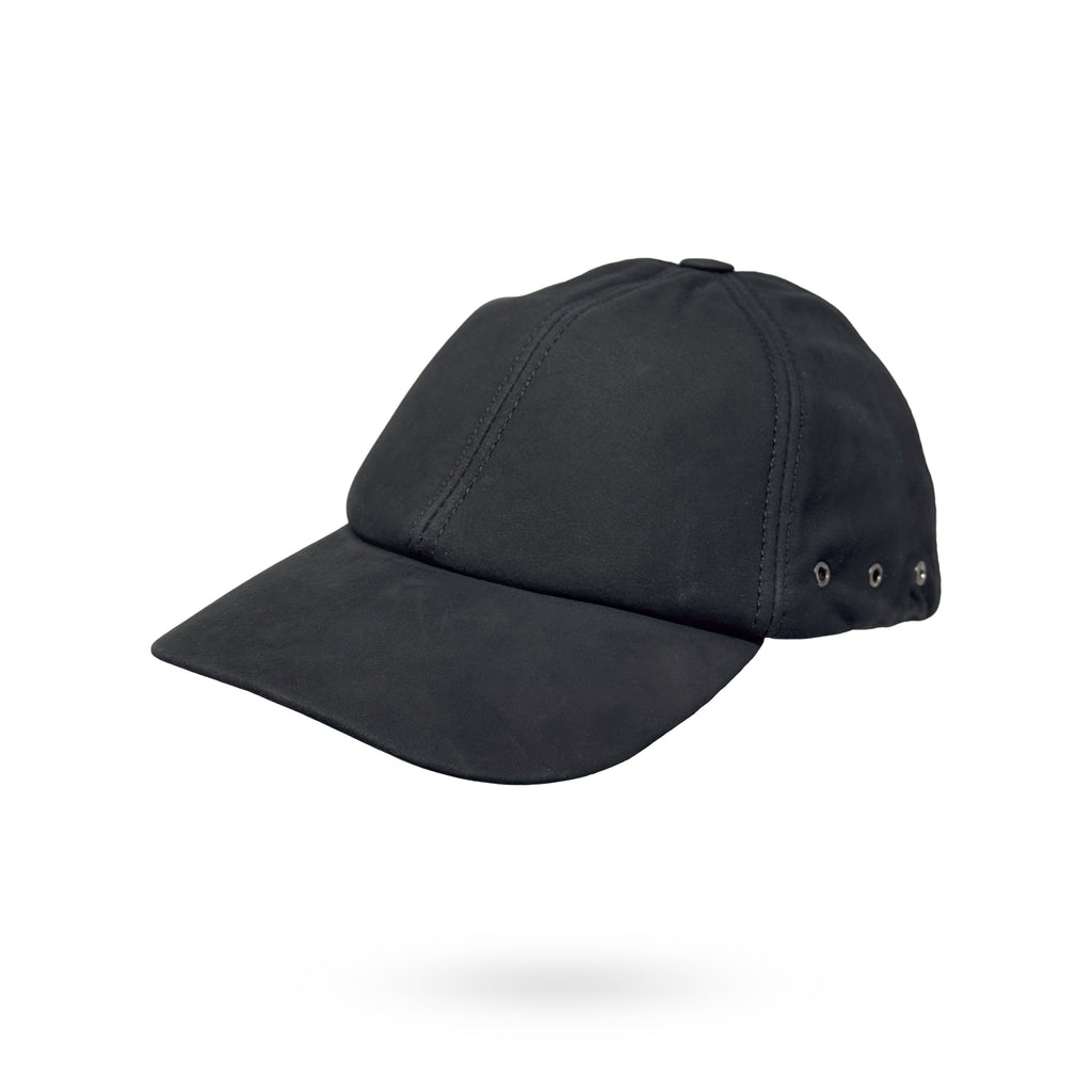 Baseball Cap Leder Outdoor Biker Kappe Lederkappe Unisex Schwarz Nubukleder