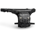 Leder Beintasche Herren Damen Motorrad Tasche Hüfttasche Braun Shadow Skull