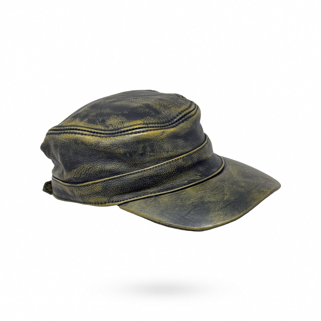 CUBA Cap Ledercap Basecap Echt Leder Schildmütze Schirmmütze Mütze Grey/Green