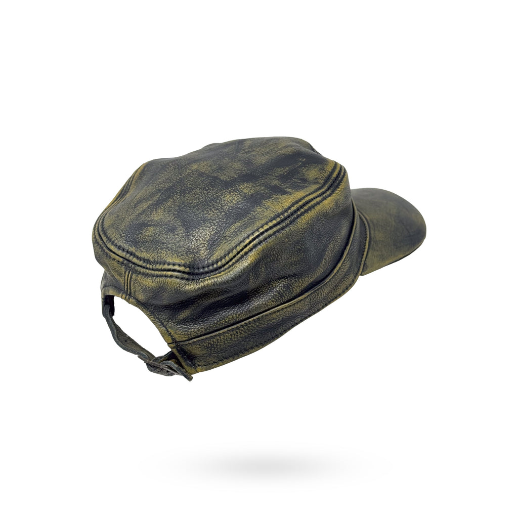 CUBA Cap Ledercap Basecap Echt Leder Schildmütze Schirmmütze Mütze Grey/Green