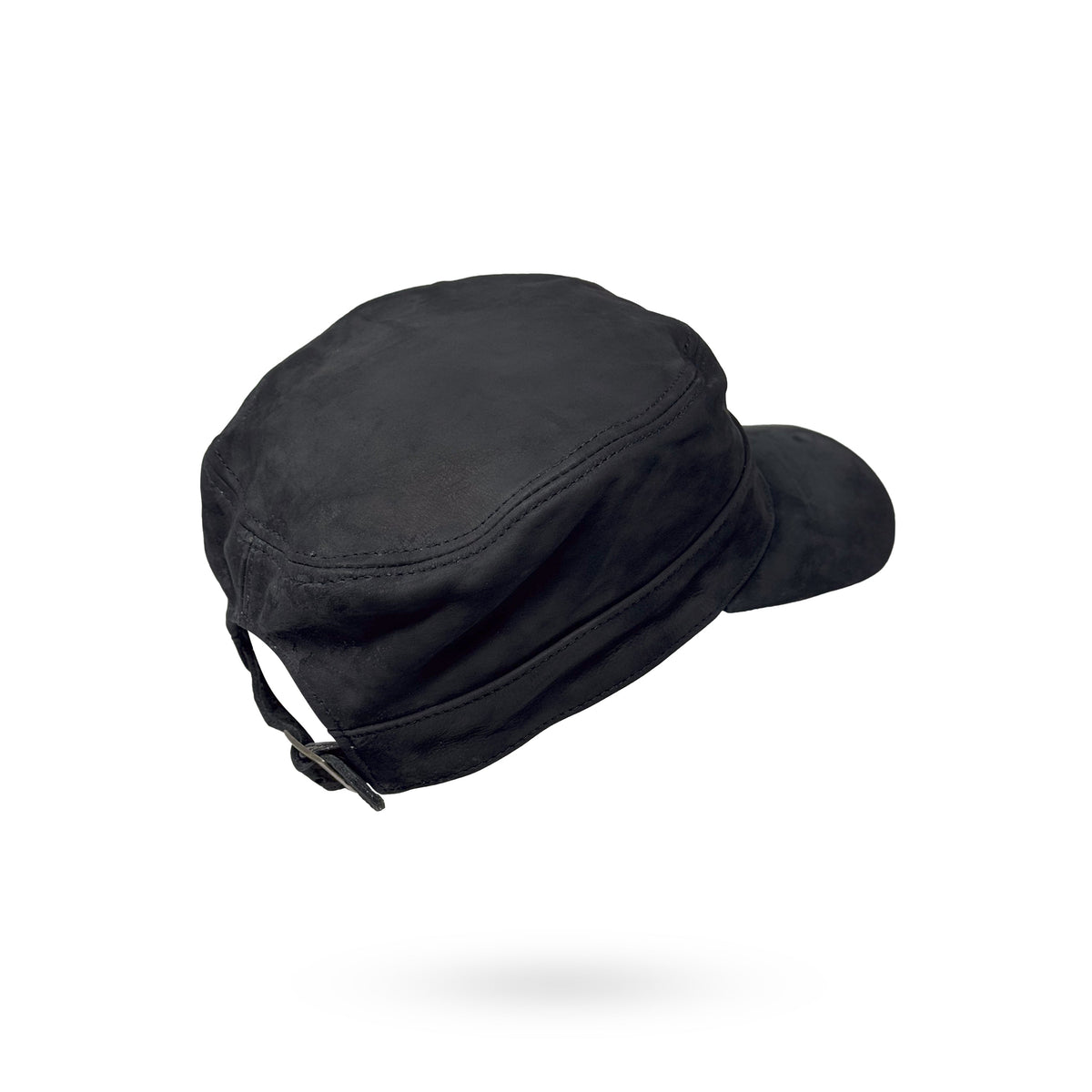 Herren Basecap Echt Leder Schildmütze Mützen Kappe Baseball Cap schwarz Nubuk
