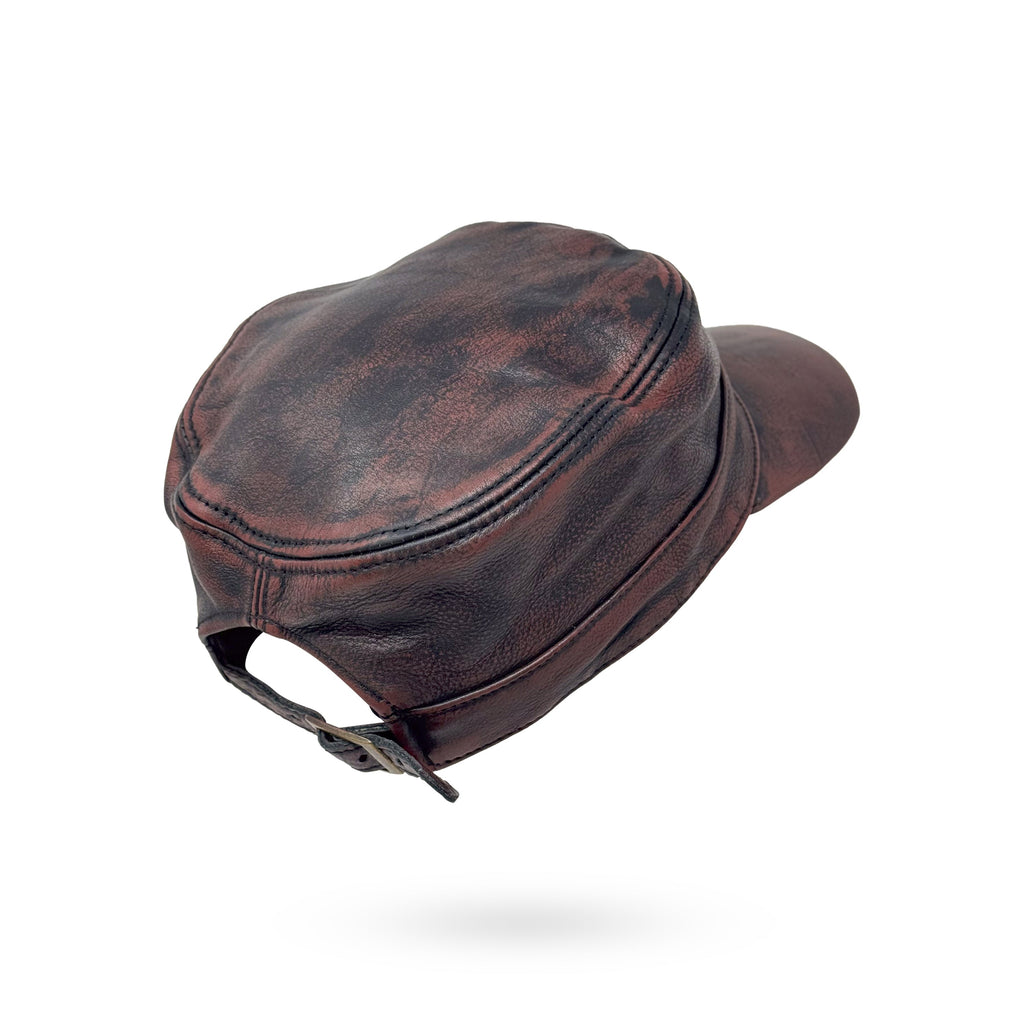 CUBA Cap Ledercap Basecap Echt Leder Schildmütze Schirmmütze Mütze Grey/Redish
