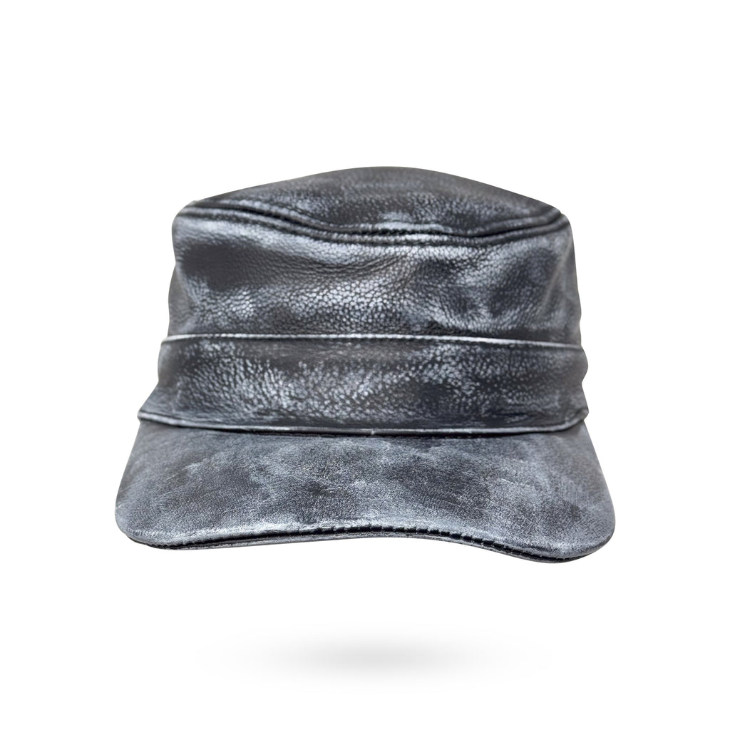 CUBA Cap Ledercap Basecap Echt Leder Schildmütze Schirmmütze Mütze Grey/White