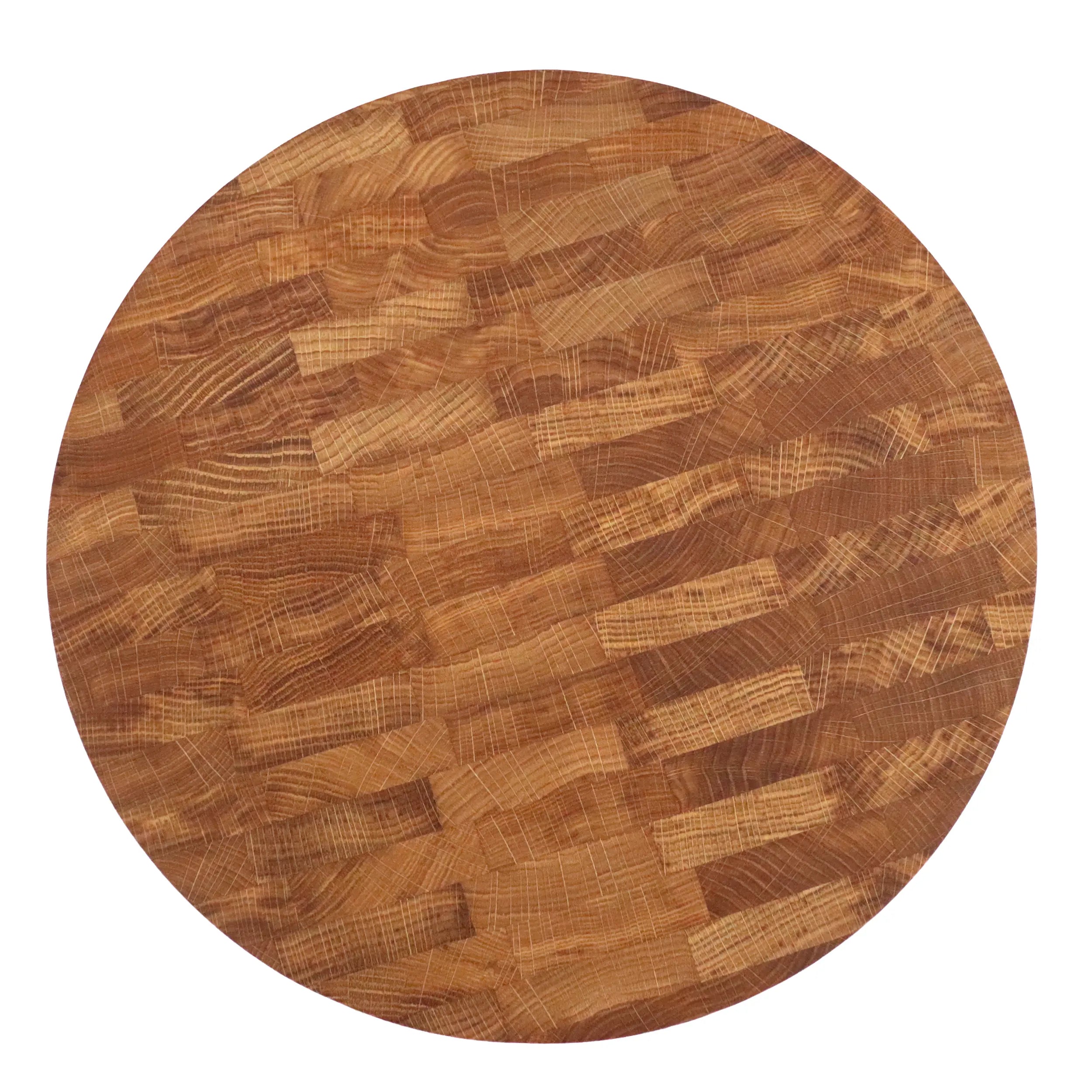 Rundes Stirnholzbrett Eiche ⌀ 35x4cm – Design Hackblock mit Saftrille