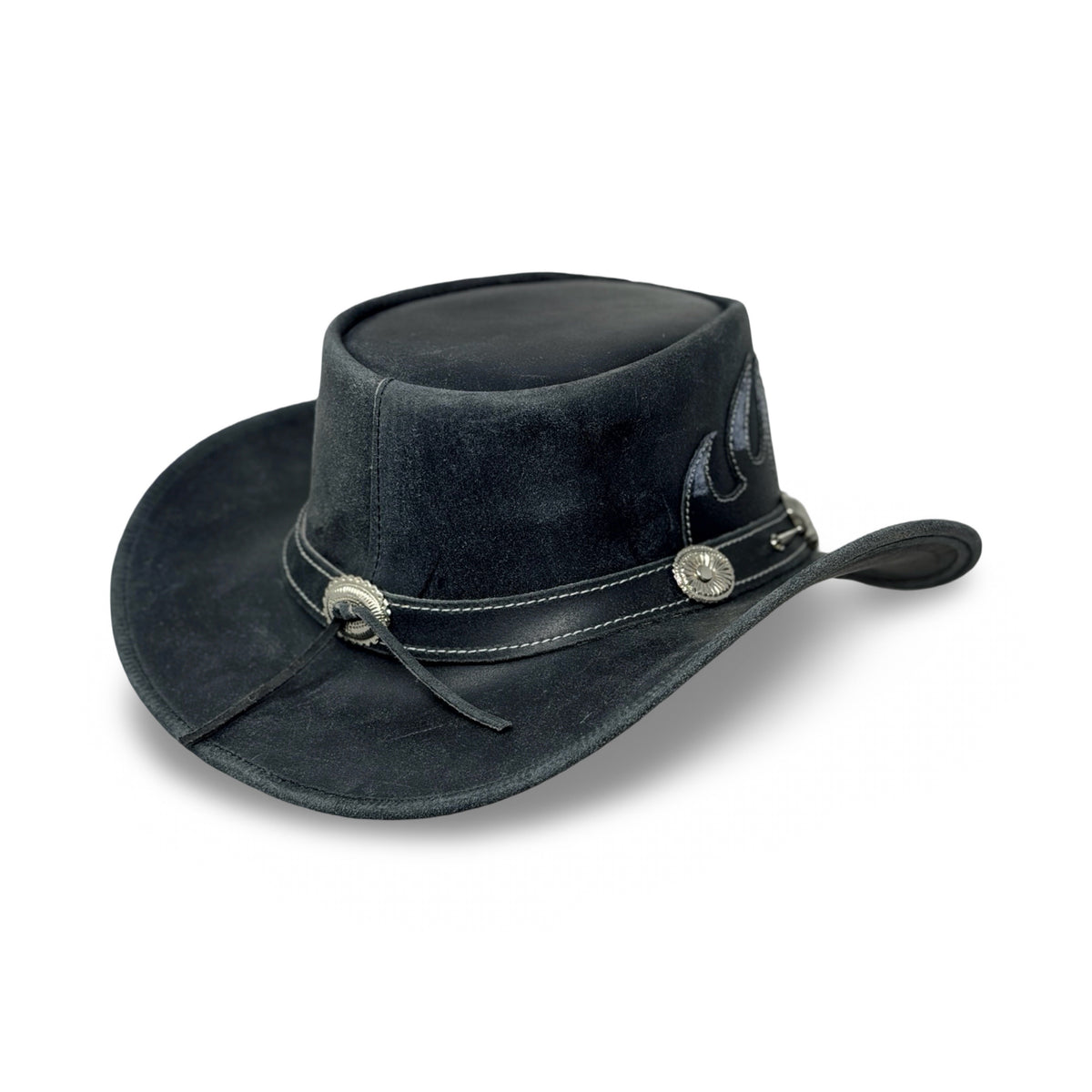 Lederhut Western Cowboy – Outdoor Hut Reiten, Wandern & Abenteuer Shadowflame