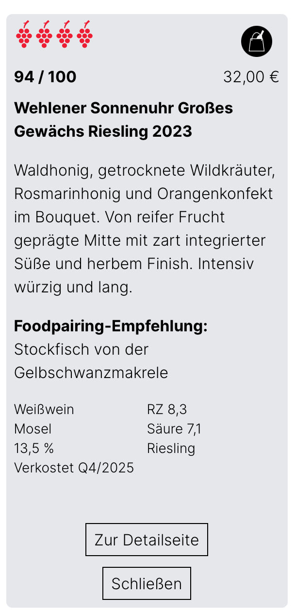 Wehlener Sonnenuhr 2023 GG | GROSSE LAGE