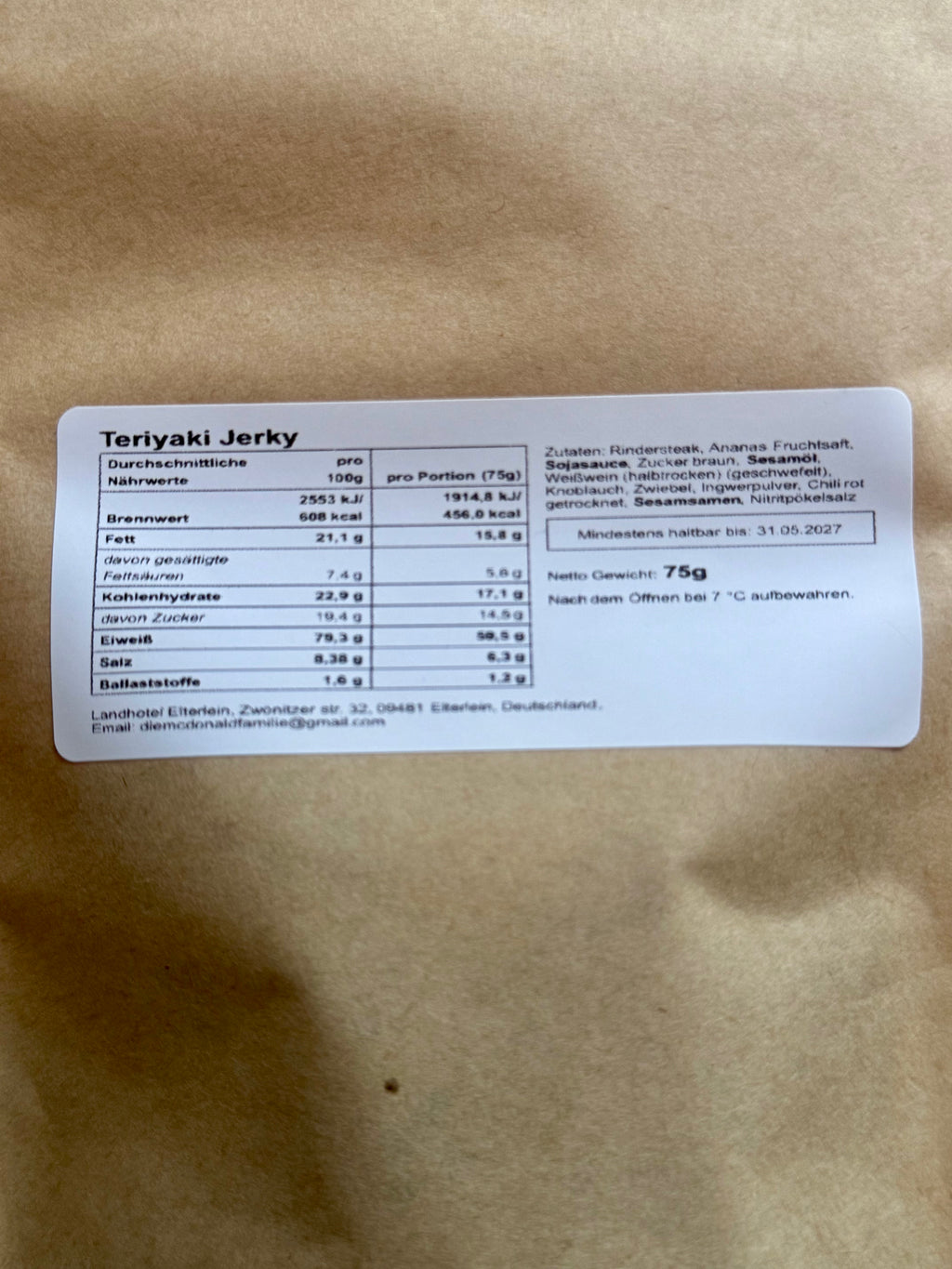 American Cowboy Teriyaki Beef Jerky