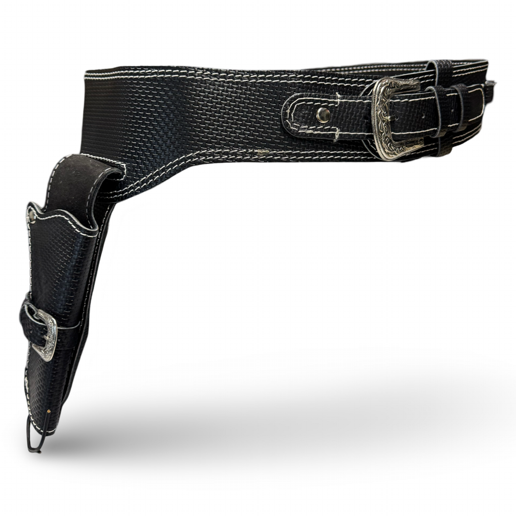 Holstergürtel Westernholster Echt Leder Lederholster Holster Rindleder Schwarz -versch. Größen - Farbe: Shadow-Carbon