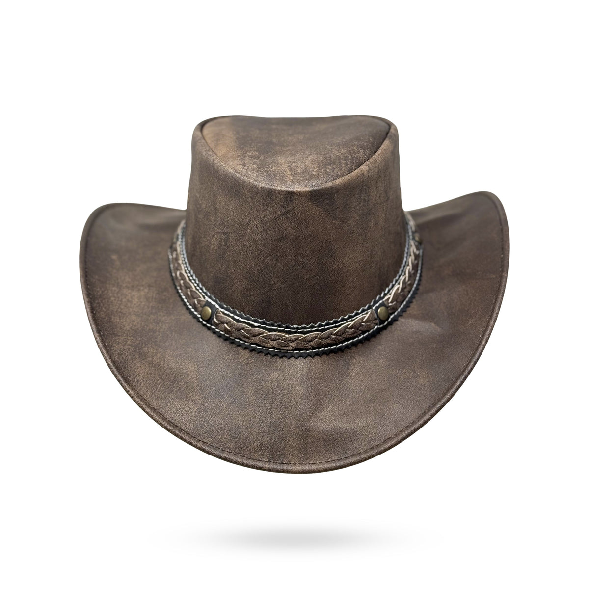 Wickelhut Lederhut Western Cowboy Unisex – Outdoor Hut für Reiten, Wandern & Abenteuer knautschbar „Antik“