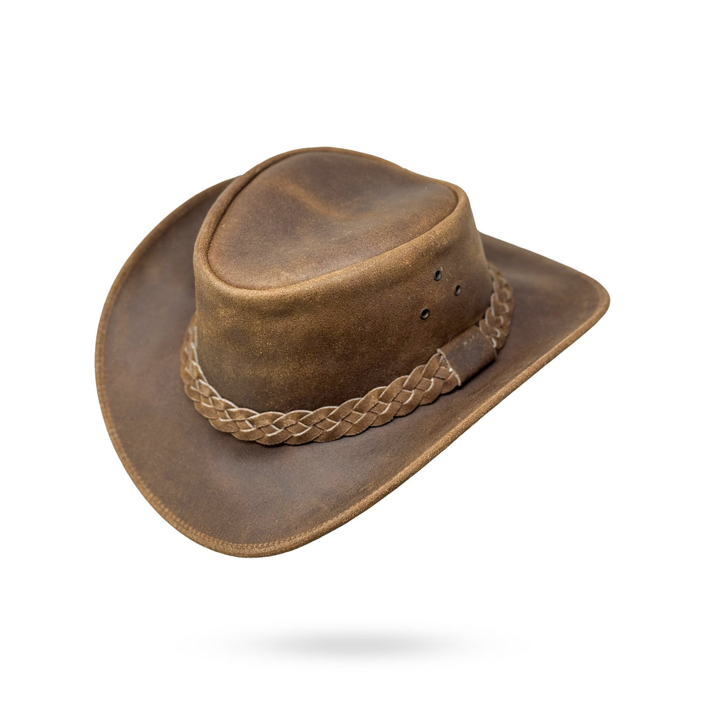 Lederhut Western Cowboy Unisex – Outdoor Hut für Reiten, Wandern & Abenteuer
