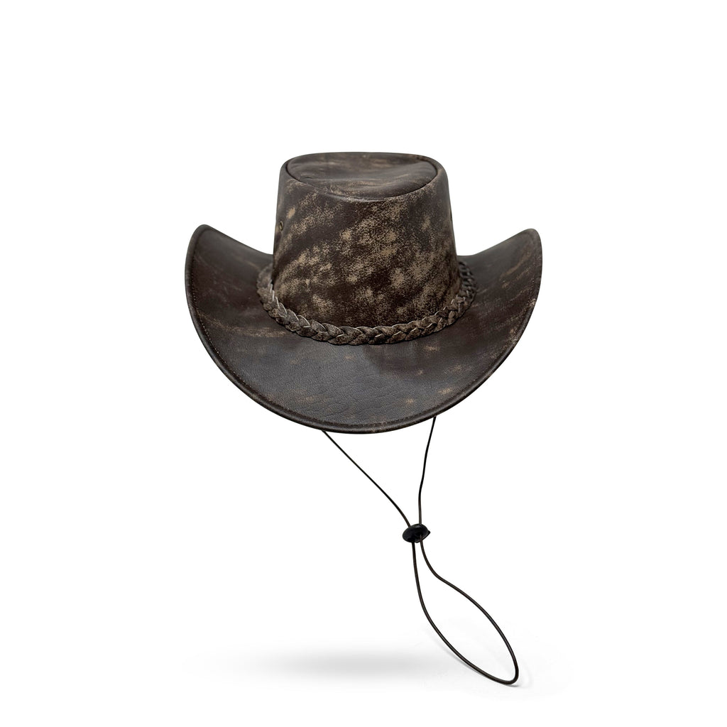 Wickelhut Lederhut Western Cowboy Unisex – Outdoor Hut für Reiten, Wandern & Abenteuer knautschbar