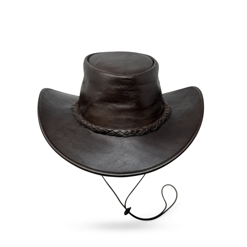 Wickelhut Lederhut Western Cowboy Unisex – Outdoor Hut für Reiten, Wandern & Abenteuer knautschbar